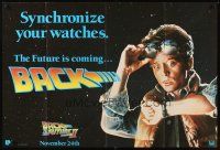 2r779 BACK TO THE FUTURE II teaser British quad '89 Michael J. Fox as Marty, synchronize your watch