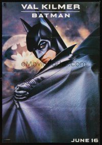 2r380 BATMAN FOREVER teaser Italian 1sh '95 cool image of Val Kilmer as Batman!