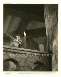 2s062 ADVENTURES OF ROBIN HOOD 8x10 still '38 great image of Errol Flynn drawing bow in castle!