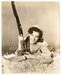 2s670 OUTLAW 7.5x9.5 still '41 incredible publicity image of sexy Jane Russell in hunting gear!