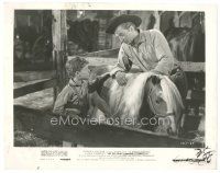 2s726 RED PONY 8x10 still '49 c/u of Robert Mitchum with Peter Miles & horse, John Steinbeck!