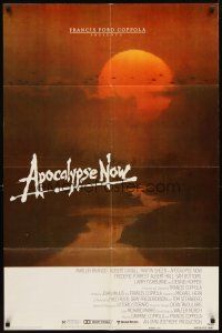 2w060 APOCALYPSE NOW advance 1sh '79 Francis Ford Coppola, classic art of helicopters over jungle!