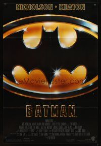 2w087 BATMAN 1sh '89 Michael Keaton, Jack Nicholson, directed by Tim Burton!