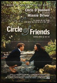 2w199 CIRCLE OF FRIENDS advance 1sh '95 Chris O'Donnell & Minnie Driver, based on the best-seller!