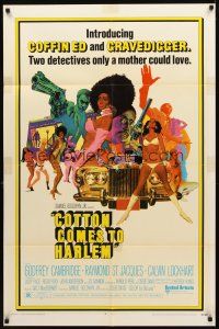 2w229 COTTON COMES TO HARLEM 1sh '70 Ossie Davis, Robert McGinnis blaxploitation art!