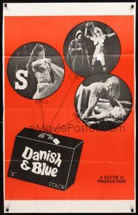 2w248 DANISH & BLUE 1sh '70 super-sexy images of naked girls in bondage!