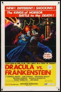 2w305 DRACULA VS. FRANKENSTEIN 1sh '71 monster art of the kings of horror battling to the death!