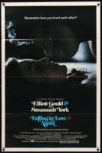 2w350 FALLING IN LOVE AGAIN 1sh '80 Elliott Gould, Susannah York, sexy romantic image!