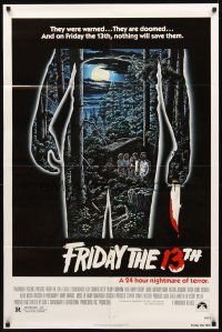 2w401 FRIDAY THE 13th 1sh '80 great Alex Ebel art, slasher classic, 24 hours of terror!