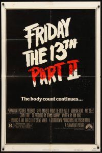 2w403 FRIDAY THE 13th PART II advance teaser 1sh '81 summer camp slasher horror sequel!