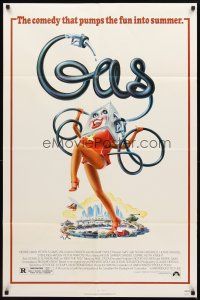 2w423 GAS 1sh '81 Susan Anspach, Howie Mandel, wacky artwork of gas pump with legs!