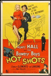 2w498 HOT SHOTS 1sh '56 Huntz Hall & The Bowery Boys are the big shots of the TV nutwork!