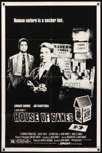2w501 HOUSE OF GAMES 1sh '87 David Mamet, Lindsay Crouse, human nature is a sucker bet!