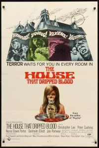 2w505 HOUSE THAT DRIPPED BLOOD 1sh '71 Christopher Lee, Vampires! Voodoo! Vixens!
