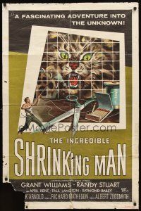 2w532 INCREDIBLE SHRINKING MAN 1sh '57 Jack Arnold, classic Reynold Brown sci-fi art!