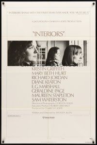 2w540 INTERIORS style B 1sh '78 Diane Keaton, Mary Beth Hurt, directed by Woody Allen!