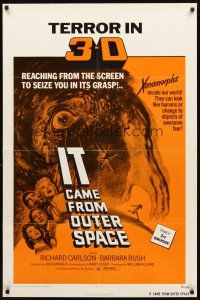 2w551 IT CAME FROM OUTER SPACE 1sh R72 Jack Arnold classic 3-D sci-fi, cool artwork!