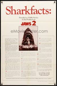 2w558 JAWS 2 sharkfacts style 1sh '78 public service info, man is the easiest prey, Lou Feck art!