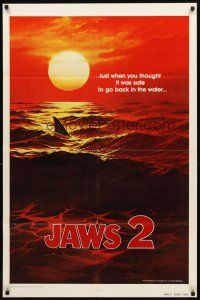 2w561 JAWS 2 teaser 1sh '78 just when you thought it was safe to go back in the water!