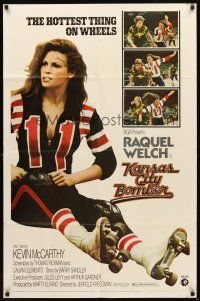 2w568 KANSAS CITY BOMBER 1sh '72 sexy roller derby girl Raquel Welch, the hottest thing on wheels!
