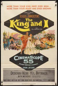 2w577 KING & I 1sh '56 art of Deborah Kerr & Yul Brynner in Rodgers & Hammerstein's musical!
