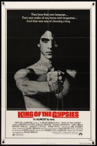 2w580 KING OF THE GYPSIES 1sh '78 creepy close up of Eric Roberts in his first leading role!