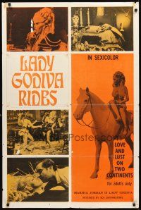 2w589 LADY GODIVA RIDES 1sh '69 sexy Marsha Jordan, love and lust on two continents!