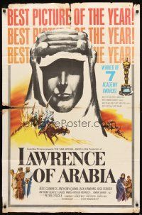 2w600 LAWRENCE OF ARABIA style D 1sh '63 David Lean classic, cool art of Peter O'Toole!