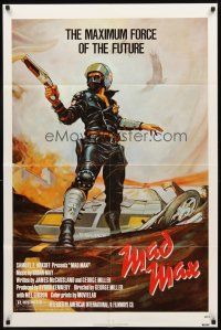 2w633 MAD MAX 1sh R83 art of wasteland cop Mel Gibson, George Miller Australian sci-fi classic!