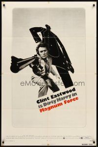 2w637 MAGNUM FORCE 1sh '73 Clint Eastwood is Dirty Harry pointing his huge gun!