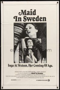 2w638 MAID IN SWEDEN 1sh '71 Christina Lindberg, Monica Ekman, sexy Swedish babes!