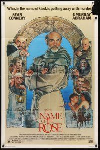 2w672 NAME OF THE ROSE 1sh '86 Der Name der Rose, great Drew Struzan art of Sean Connery as monk!