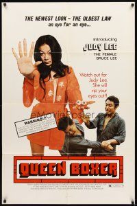 2w739 QUEEN BOXER 1sh '74 Judy Lee, the female Bruce Lee, she will rip your eyes out!