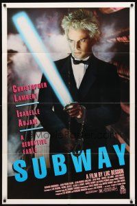 2w842 SUBWAY 1sh '85 Luc Besson, cool image of Christopher Lambert, a seductive fable!