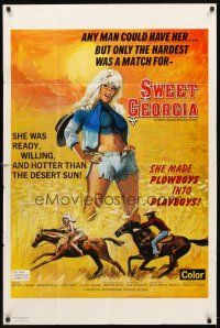 2w856 SWEET GEORGIA 1sh '72 ready, willing & hotter than the sun, she made plowboys into playboys!