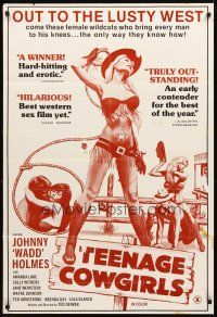 2w873 TEENAGE COWGIRLS 1sh '73 John Holmes goes to the lusty West for sexy female wildcats!