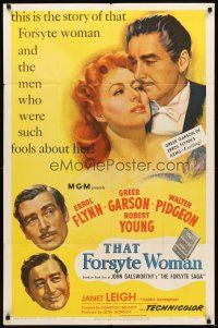 2w881 THAT FORSYTE WOMAN 1sh '49 art of Errol Flynn, Greer Garson, Walter Pidgeon & Robert Young!
