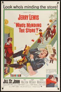 2w973 WHO'S MINDING THE STORE 1sh '63 Jerry Lewis is the unhandiest handyman, Jill St. John