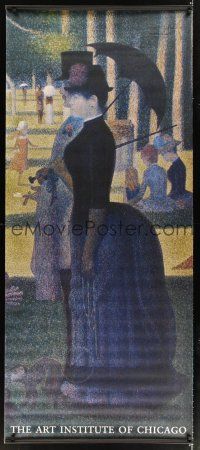 2x093 ART INSTITUE OF CHICAGO 2-sided vinyl banner '80s A Sunday Afternoon by Georges Seurat!