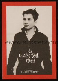 3a603 400 BLOWS 2-sided Japanese 5x7 R80s Jean-Pierre Leaud as young Francois Truffaut!