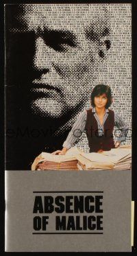 3a445 ABSENCE OF MALICE program book '81 Paul Newman, Sally Field, Sydney Pollack, cool design!