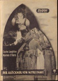 3a251 HUNCHBACK OF NOTRE DAME German program '48 Charles Laughton & Maureen O'Hara, different!