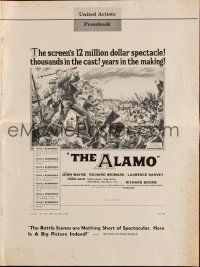 3a720 ALAMO pressbook '60 John Wayne & Richard Widmark in the War of Independence!
