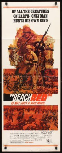 2y288 BEACH RED insert '67 Cornel Wilde, Rip Torn, cool art of World War II soldiers!