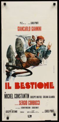 2y167 BEAST Italian locandina '74 Corbucci's Il Bestione, Casaro art of Giancarlo Giannini!