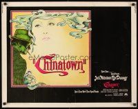 2z408 CHINATOWN 1/2sh '74 art of Jack Nicholson & Faye Dunaway by Jim Pearsall, Roman Polanski