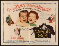 2z442 DESK SET 1/2sh '57 Spencer Tracy & Katharine Hepburn make the office a wonderful place!