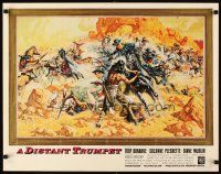 2z448 DISTANT TRUMPET Italian export 1/2sh '64 art of Troy Donahue vs Indians by Frank McCarthy!