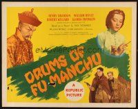 2z453 DRUMS OF FU MANCHU style A 1/2sh '43 Sax Rohmer, great art of Asian detective & villain!