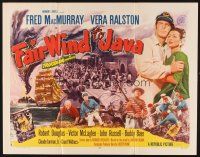 2z470 FAIR WIND TO JAVA style B 1/2sh '53 art of Fred MacMurray & sexy Vera Ralston in South Seas!